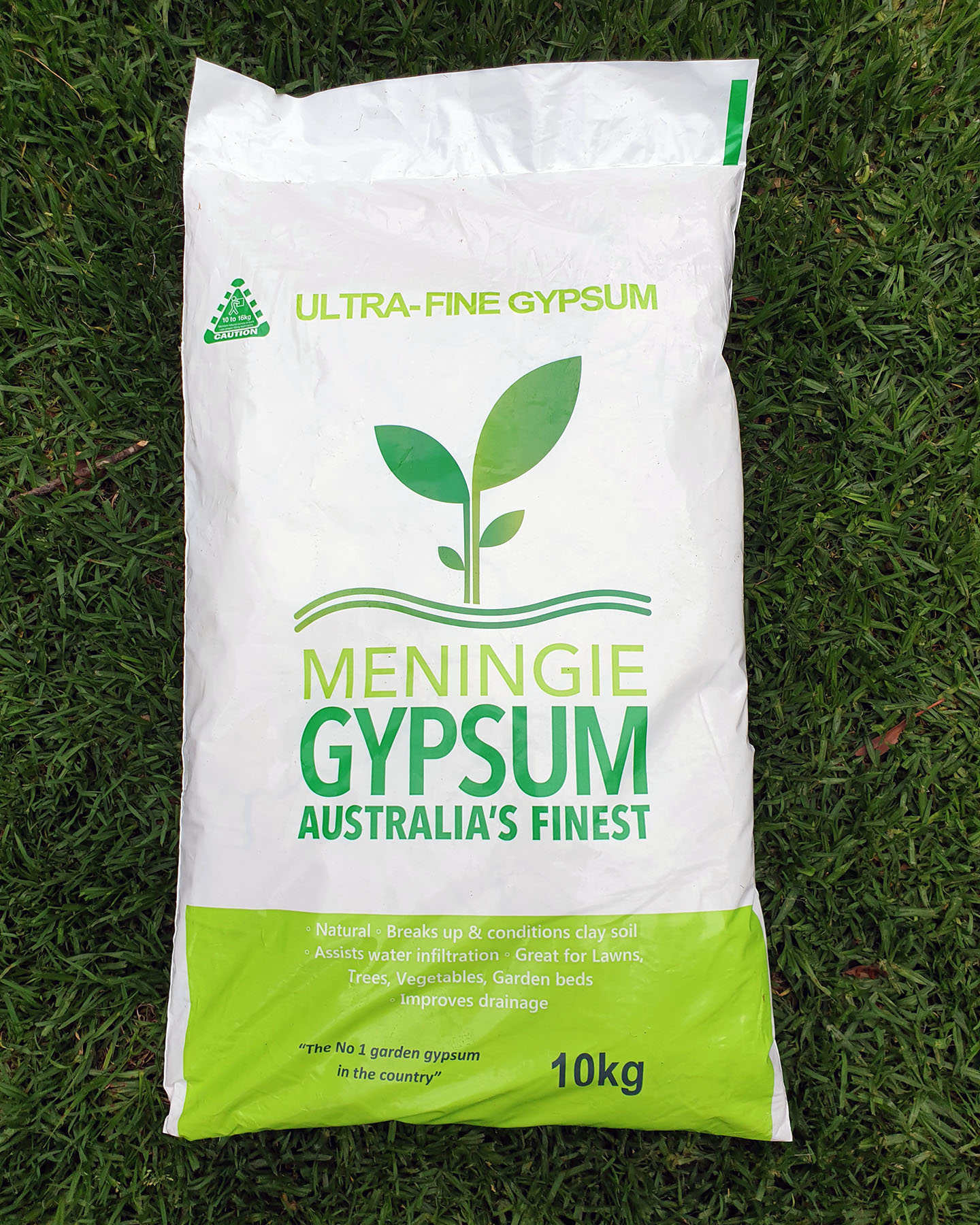 front of Meningie Gypsum bag front of Meningie Gypsum bag